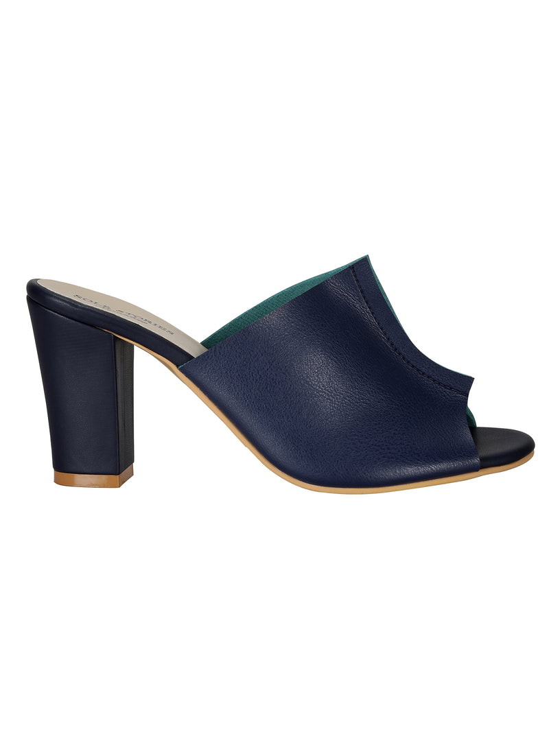 Two Toned Mules | Navy