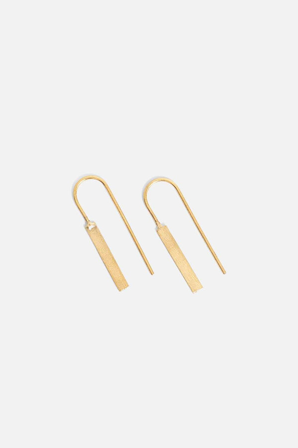Gold rectangle line earrings