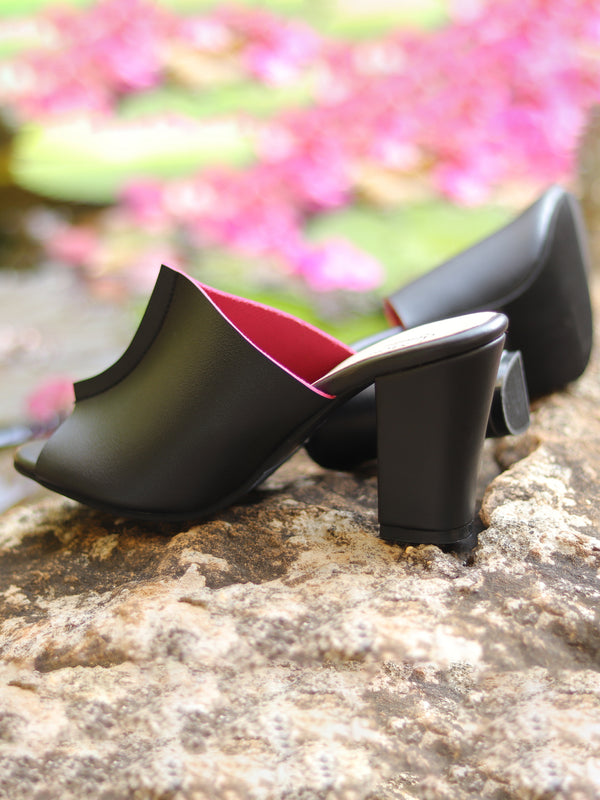 Two Toned Mules | Black